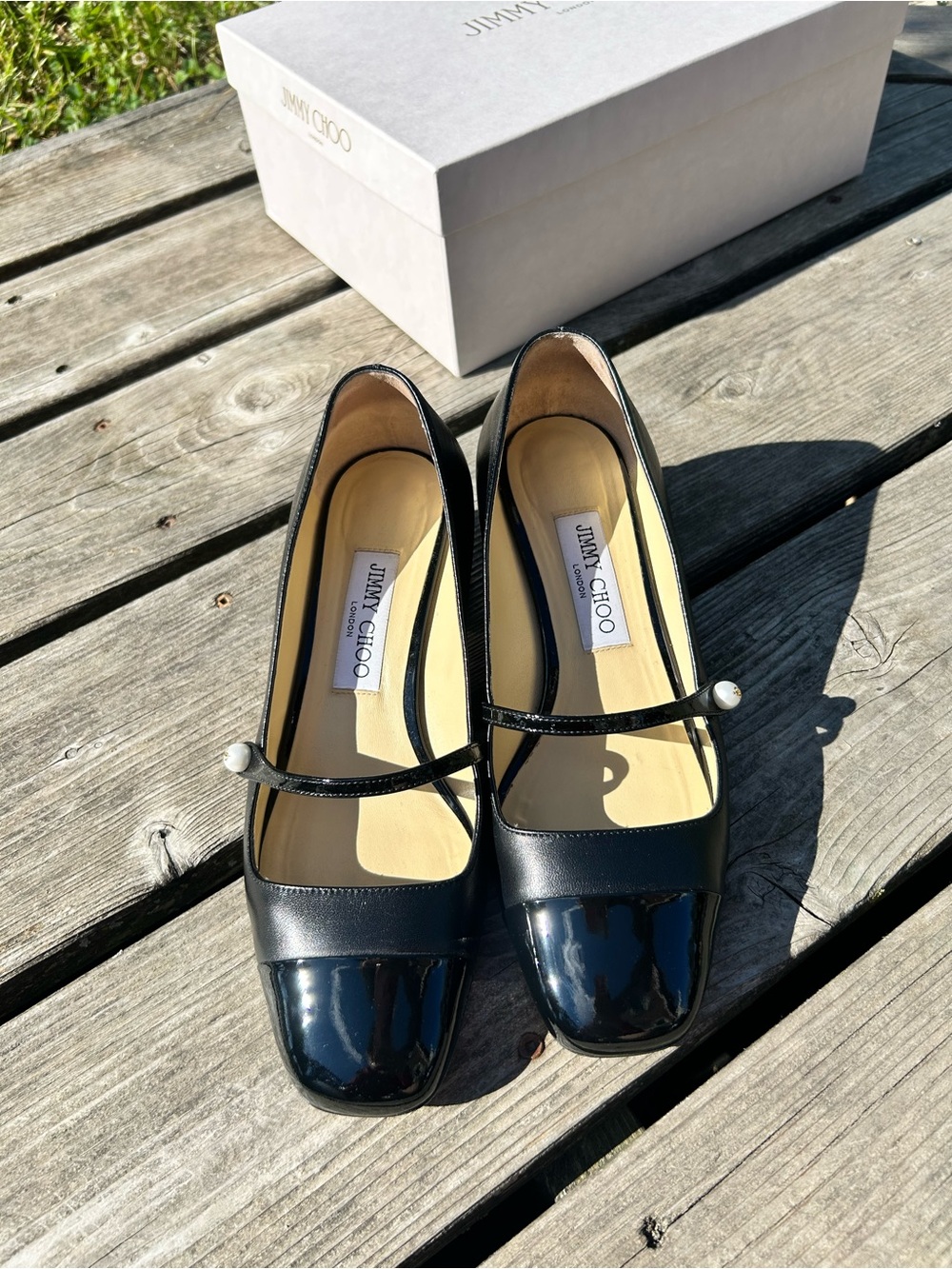 Jimmy choo Elisa 45 mm pumps
Black on black, patent toe and nappa leather - Picture 3 of 7